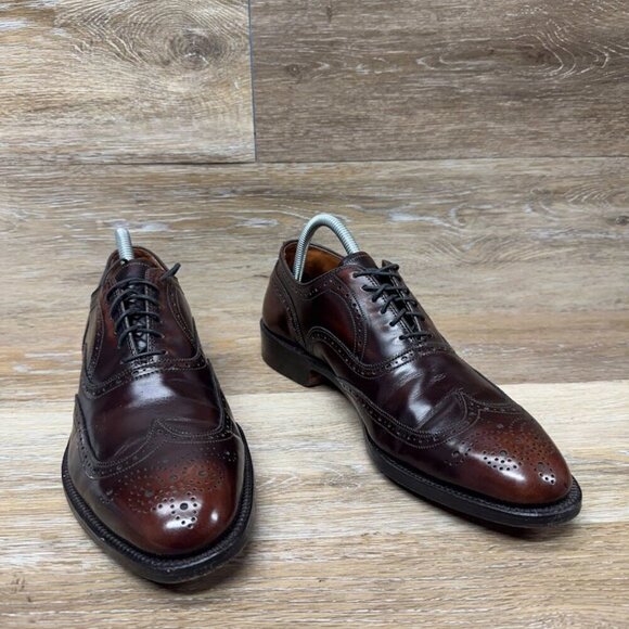 Allen Edmonds Cordovan Wright Burgundy Brown Leather Wingtips Men's Size 9 - Picture 6 of 6